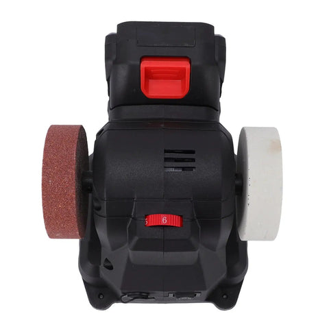 Top view of Ftvgoue Compact 100W Electric Mini Sander With 7500 Mah Battery and 6 speed settings for metal wood buffing.