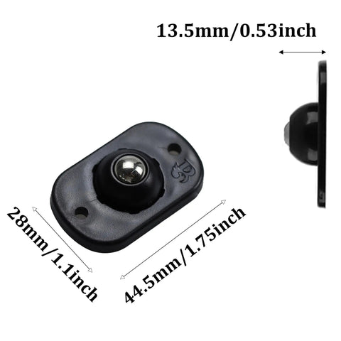 Slick Self Adhesive Mini Swivel Caster Wheels With Sweet 360 Degree Rotation For Nifty Storage Boxes And Smooth Gliding Small Furniture Plus No Sweat Diy Appliance Upgrades In Sleek Black, 44.5x28x13.5mm.