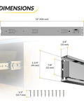 Diagram of heavy duty ball bearing side mount drawer slides in steel with Perma Brite zinc finish, showing dimensions and installation.