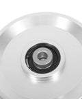 Close-up of 115mm Heavy Duty Aluminum Cable Pulley Wheel for Gym Gear and Clotheslines, featuring sturdy bearings and silent operation.