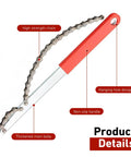 Universal Bike Freewheel Removal Tool Kit With Heavy Duty Chain Whip And Freewheel Lockring, red non-slip handle and high strength chain