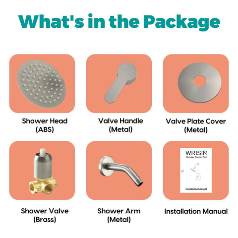 Heavy Duty Brushed Nickel Shower Faucet Set With High Pressure 6 Inch Rain Showerhead And Rock Solid Valve Kit For Straight Up Luxury Bathroom Renovations And Remodels