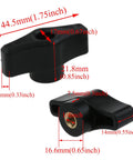 Six Pack 1/4-20 Threaded Thru Nuts For T-Track Clamping Fixtures Heavy Duty Aluminum Wing Bolts, size details and design view.
