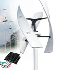High Capacity Home Wind Turbine Kit With Replacement Blades And Controller For Battery Charging, white vertical design