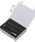 Get Your Hands On This 22-Piece Broken Bolt Remover Kit Made From Tough High-Speed Steel To Easily Extract Stuck Stripped Screws And Nuts With Built-In Drill Bit Holders For Serious Home And Auto Jobs., 22-piece HSS extractor set in plastic case, open view