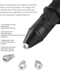 Kick Up Your DIY Game With This Electric Rivet Adapter For Drills. Effortless 2.4mm To 4.8mm Installation Plus Tough Three Claw Design Makes Vehicle Mods And Mechanical Upgrades A Total Breeze Without The Strain. black drill rivet adapter with 2.4mm to 4.8mm nozzles