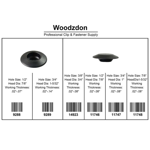 141 Piece Auto Body Black Plastic Hole Plugs Kit Pro Grade With Flush Mount And Button Style Assortment For Sheet Metal display