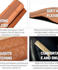 Premium Leather Seat Belt Cover For Tesla Cybertruck Featuring Quilted Smooth Surface, showcasing velcro and stitching details.