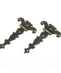 Two Pack Bronze Zinc Alloy Butt Hinges For Wooden Boxes And Small Cabinets, Decorative Home Office Hardware, top view