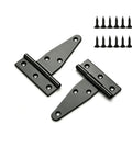 Heavy Duty 20 Pack T Shaped Hinges With Screws For Outdoor Wood Fence And Barn Doors, black steel hinges with screws