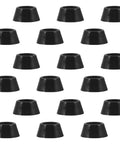 Non Slip Furniture Feet Pads 20 Pack With Stainless Steel Inserts arranged in rows on white background.