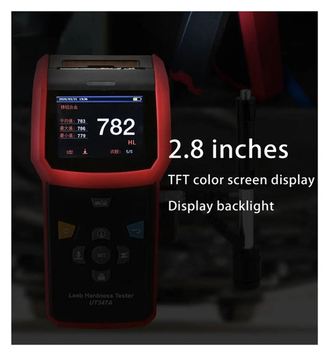 Top Tier Portable Digital Hardness Tester For Steel And Metal Featuring Vickers And Rockwell Scales 640 By 480 Pixel Display, 2.8 inch TFT color screen.