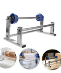 Manual Stretch Film Tool With Cutter And Adjustable Hand Operated Wrap Dispenser Stand For Easy Warehouse Wrapping Of Regular Supplies And Cargo Packaging Film In Lightweight Metal Plastic Construction, chrome frame