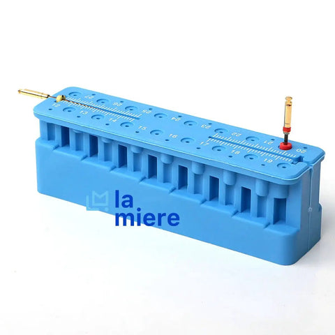 Pro Grade Autoclaveable Endodontic File Holder For Dental Measurements With Clear Scale And Durable PP Block Ruler Tool To Organize Endo Files And An Upside Measuring Instrument, blue PP holder with clear scale