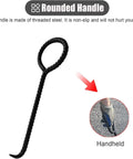 Heavy Duty Steel Manhole Cover Lifter Set Of Three With Knockout Grip For Quick Sewer Grate Opening and roller door access game changer design with zero sweat manual labor for everyday home tasks showing rounded non-slip handle.