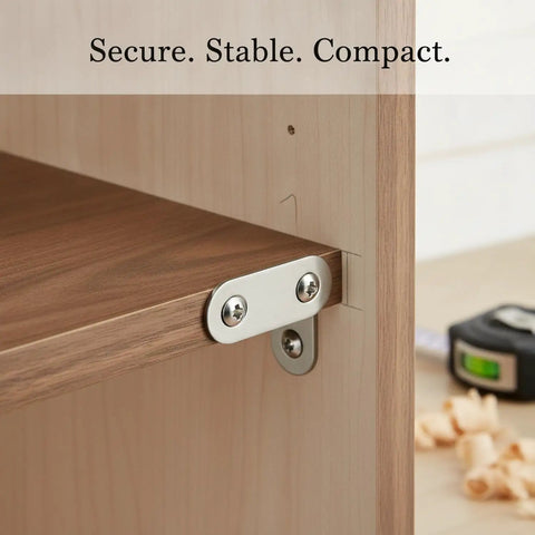 Beefy Stainless Steel Right Angle Shelf Bracket L Shape Support 16.5 X 7.4 Inch installed on wooden shelf for stability