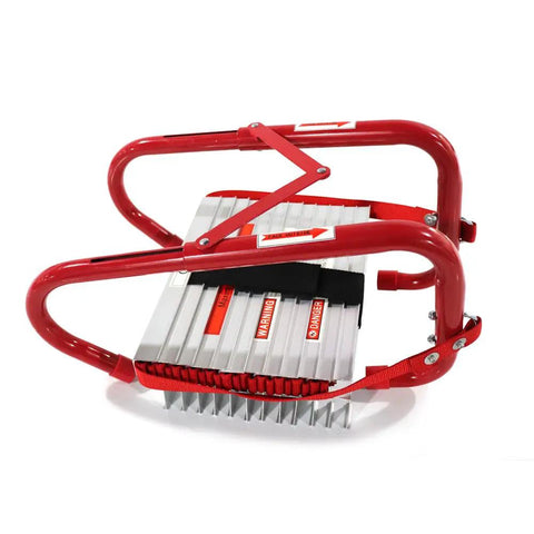 Retractable Fire Escape Ladder For 3 Story Homes Portable Emergency Ladder 25 Feet Space Saving With Anti Slip Rungs Lightweight Construction