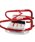 Portable Fire Escape Ladder For Five And Six Story Homes, 50 Foot Quick Deploy Emergency Escape Ladder With Anti Slip Rungs, Tangle Free Design, High Load Capacity For Safe Family Evacuations folded aluminum ladder with red hooks