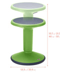 SitWell Wobble Stool With Adjustable Height For Active Seating In Classrooms And Libraries Grassy Green