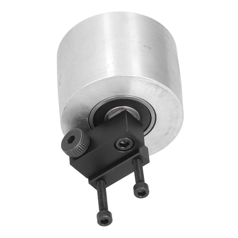All Purpose Aluminum Alloy Belt Grinder Tracking Wheel Built Tough For Heavy Duty Woodworking And Pipe Polishing with mounting bracket.