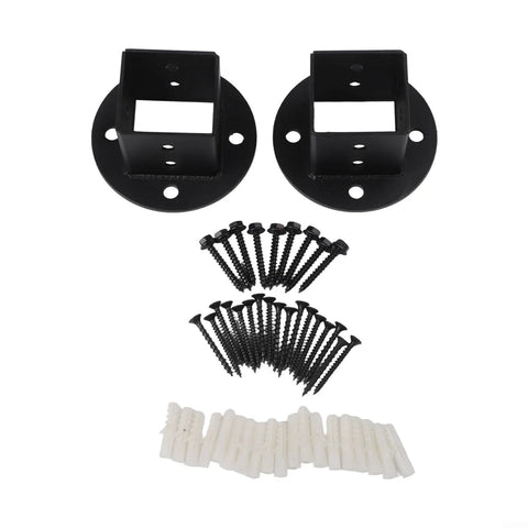 Heavy Duty 2x2 Inch Metal Post Anchor Base Kit With Floor Flange For Fence Poles Deck Railing Pergola Or Mailbox Black Finish Includes Screws And Expansion Pipes 2 Pack
