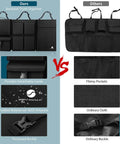 Comparison of our Hanging Car Trunk Organizer With Cooler And Large Pockets Waterproof Cargo Storage for Jeeps and SUVs vs others.