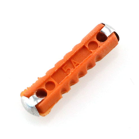 European Auto Torpedo Fuses 50 Pack With Color Coded Plastic Bodies Heavy Duty 5A Orange Car Fuse for quick repairs.