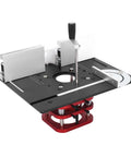 Built Like An Ironclad Workhorse Router Table Base Featuring A Manual Lift Rod System And 51mm Stroke Adjustment For 64 To 66mm Motors With Hassle Free Mounting Plate, heavy-duty steel frame and lift system.