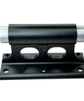 Dope Bike Fork Mount Block for Truck Bed Racks and Van Floors, L Track Ready, 4-In-1 Thru Axle Adapter Kit Fits 9x100mm, 12x100mm, 15x100mm and 15x110mm, Easy Install and Solid Secure Hold. Black aluminum fork mount block with thru-axle sleeves and L-track base