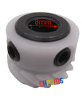 Close-up of 14 Teeth Spiral Bevel Gear for Tajima Embroidery Machines STKN TFGN with 8mm core, part number 506514020047.