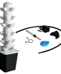 Vertical Hydroponic Tower Garden With 30 Pods And Auto Watering Timer Indoor Smart Garden With Movable Reservoir Soilless Planter For Herbs Vegetables And Fruits Pump Included Space Saving Design with accessories