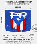 Puerto Rico Flag PR Letters And Starry Design Car Hood And Mirror Cover Set 4x5.25 Ft Stretchable Fit Windproof for vehicles