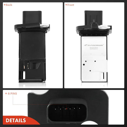 Go-To Mass Air Flow Sensor 6 Pins For Ford Lincoln And Mazda Vehicles Compatible With E150 E250 F150 Edge Escape Econoline