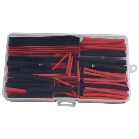 Heavy Duty 150 Piece Heat Shrink Tubing Kit With Black And Red Polyolefin Wire Cable Sleeves For Tough Insulation Jobs Plus Dual Color Organization To Make Wiring A Breeze And Keep Things Straight Without Any Slipping, assorted lengths in case