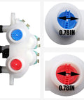 Heavy Duty Washing Machine Water Inlet Valve 120V 60Hz Dual Port For Hot And Cold Water Control, top and detailed views