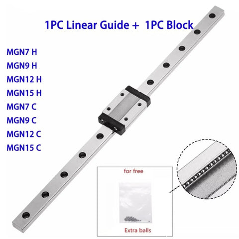 Compact Linear Rail Slide Kit With 100mm To 500mm Travel Black Carriage Heavy Duty Pro Grade Linear Guide With One Block Included