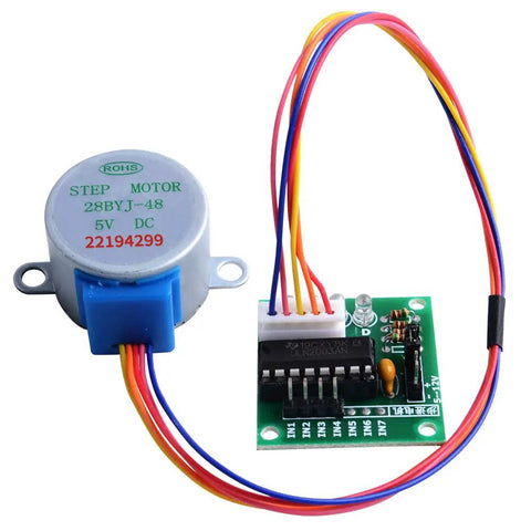 5 Pack Geared Stepper Motors 28BYJ-48 5V With ULN2003 Driver Board, Dupont Wires And Ribbon Cables, Arduino Compatible