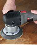 Powerful 4.5 Amp 6 Inch Orbital Sander And Polisher With Variable Speed 2,500 To 6,800 OPM Corded For Swirl Free Sanding in use