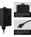 Automatic vacuum switch for power tools, black dual-outlet module with two NEMA outlets labeled A and B.

Side view of the black ABS+PC vacuum switch housing with mounting tab.

Close-up of the dual outlets on the black switch housing, with A and B labels visible.