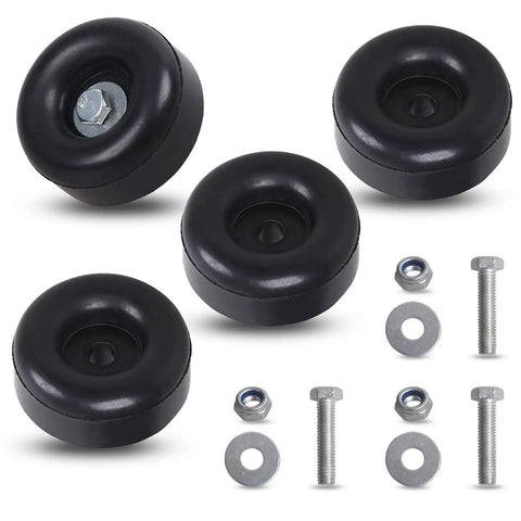 Heavy Duty Rubber Anti Vibration Foot Pads 1 Inch High 2.5 Inch Diameter 4 Pack with bolts and washers for equipment stabilization