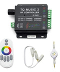 RGB LED Music Touch Controller With RF Remote, Color Calibration, 3.5mm Audio Input, 15 Music Modes, Backlight Strip Controller