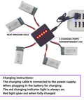 5 In 1 Smart Charger With 5 Pack 3.7V 380mAh Lithium Batteries For Hubsan X4 H107 Series And Syma X11 X11C Drones Plus HS170 FX801 V911S A120 XK A150 V966 Compatibility connected to five batteries