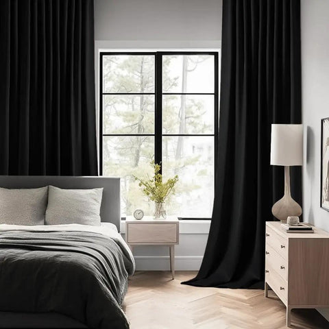 Two Panel Blackout Curtains 96 Inch Long for Living Room and Bedroom With Rod Pocket Back Tab And Pinch Pleat Options Thermal Insulated Room