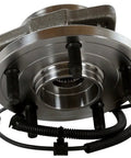 Front Wheel Hub Bearing Assemblies With ABS Left And Right Replacement For 2005 To 2010 Jeep Grand Cherokee And 2006 To 2010 Jeep Commander 2 Piece Set photographed in a close-up view.