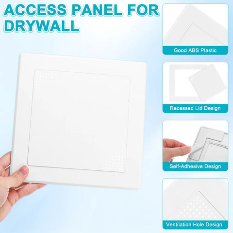 Heavy Duty 2 Pack Self Adhesive Access Panel For Drywall Six By Six Inch Square Vented Wall Hole Cover made of good ABS plastic.