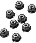 8pcs M5 Aluminum Lock Nuts Black Flange Nylon Lock Nuts For RC Drone FPV Parts Self Locking To Secure Fuselage Easy To Install