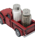 Red Pickup Truck Salt And Pepper Shaker Set For Farmhouse Kitchen Decor Rustic Resin Figurines And Decorative Spice Rack Gift
