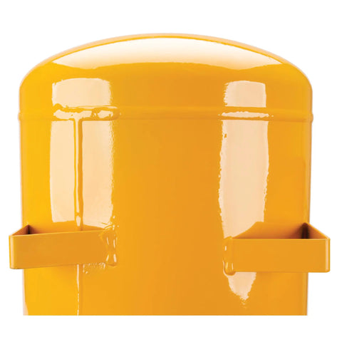 Hi-Viz 11-Gallon Horizontal Portable Air Tank With Tire Air Chuck, Safety Bypass Valve, bright yellow finish close-up
