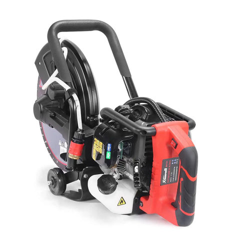 16 Inch Gas Powered Concrete Cut Off Saw With 52cc 2 Stroke Engine, 5 Inch Cut Depth, Guide Roller And Blade, Heavy Duty