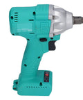 Electric Impact Wrench 1/2 Inch Drive Brushless Motor delivering high torque up to 330Nm side view with battery and trigger.